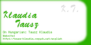 klaudia tausz business card